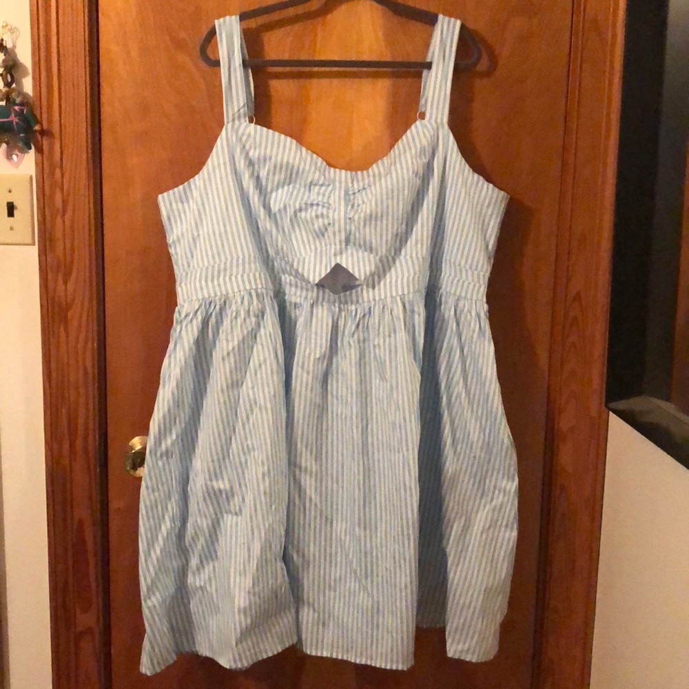 Sz 26 light blue striped cutout sundress. NWT